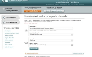 Site do Sisu traz as listas de aprovados nos cursos oferecidos