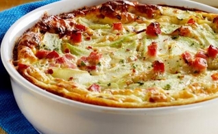 Gratinado de Chuchu com presunto e queijo