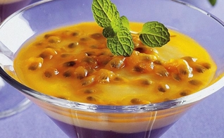 Creme de maracujá com chocolate light