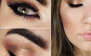 maquiagem rosa dourado