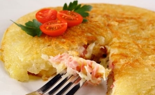 Batata recheada na frigideira