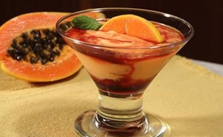 Mousse mamão com cassis
