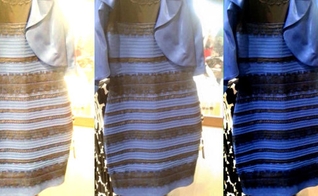 Vestido azul e preto ou branco e dourado