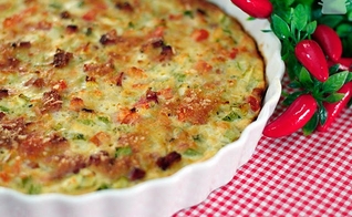 Torta de abobrinha com bacon