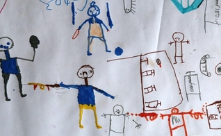 Desenho de uma criança nigeriana vítima do Boko Haram