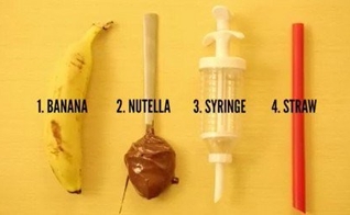 Banana recheada com Nutella