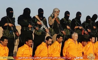 Militantes do Estado Islâmico registram execução de 11 prisioneiros xiitas em 2015. (Imagem: Reprodução)