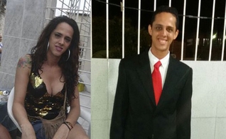 À esquerda, Thiago Leite ainda no tempo em que era travesti. Á direita, após sua conversão. (Imagem: Guiame)