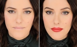 A maquiadora britânica Lisa Eldridge mostra técnicas para dobrar o volume dos lábios. (Foto: Reprodução/Cosmopolitan)