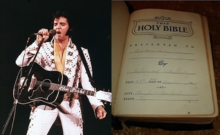 Bíblia pessoal de Elvis Presley traz anotações do cantor. (Imagem: Guiame)