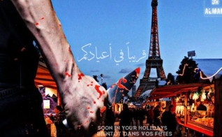 Imagem divulgada pelo Estado Islâmico sugere novos ataques em Paris. (Imagem: Twitter/@dralmani2)
