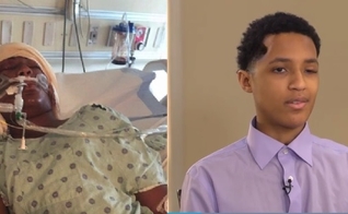 Juan Spence sobreviveu a um grave acidente de carro. (Imagem: CBN News)