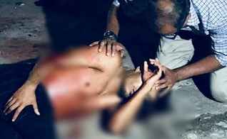 Assaltante pede oração de pastor após ser atingido em troca de tiros com a polícia, em Belém. (Foto: Arquivo Pessoal/Rosivaldo Almeida)