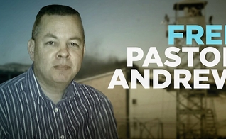 Campanha do ACLJ diz "Libertem o Pastor Brunson". (Imagem: ACLJ)