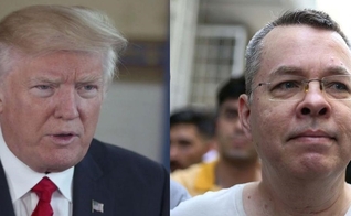 Donald Trump (esquerda) tem pedido repetidamente a libertação do pastor Andrew Brunson (direita), atualmente detido na Turquia. (Foto: CBN News)