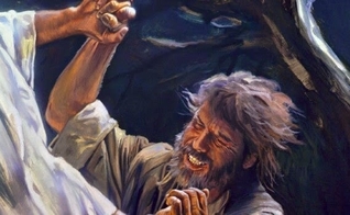 Pintura ilustra experiência sobrenatural de Jacó, lutando com o Anjo do Senhor para receber sua bênção. (Imagem: A Tenda na Rocha)