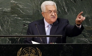 Presidente da Autoridade Palestina, Mahmoud Abbas, na Assembleia Geral das Nações Unidas. (Foto: AP/Seth Wenig)