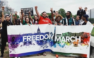 Ex-homossexuais reunidos na Marcha da Liberdade realizada em Washington, nos Estados Unidos. (Foto: Jeffrey McCall)