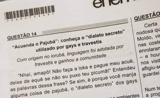Questão do Enem abordou 'dialeto secreto dos gays e travestis'. (Foto: Reprodução)