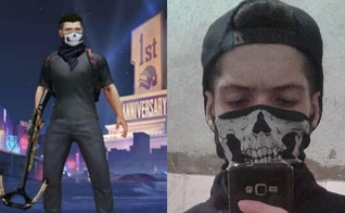 Semelhança entre assassino de Suzano (direita) e personagem do jogo Free Fire (esquerda) é notável. (Foto: Guiame)
