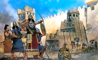 Pintura ilustra batalha na qual a Babilônia conquistou Jerusalém. (Imagem: explorandolafe)
