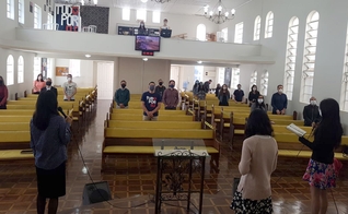 Igreja em Santa Catarina retomou os cultos seguindo as limitações estabelecidas. (Foto: Divulgação)