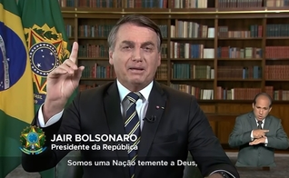 Jair Bolsonaro fez pronunciamento oficial pela TV, celebrando o Dia da Independência do Brasil. (Imagem: TV Brasil / Reprodução)