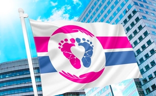O Projeto Bandeira Pró-Vida revelou a bandeira que servirá como símbolo internacional do movimento pró-vida no sábado (24). (Foto: Pro-Life Flag Project). 