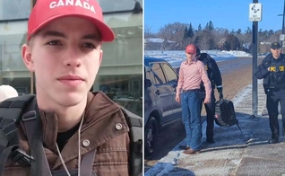 Momento em que Josh foi detido pela polícia. (Foto: Reprodução/Twitter/Rebel News)