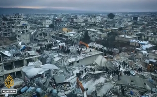 Síria depois do terremoto. (Foto: Captura de tela/YouTube Al Jazeera)