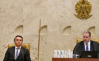 Jair Bolsonaro ao lado do ministro Dias Toffoli, ex-presidente do STF. (Foto: Nelson Jr./SCO/STF)