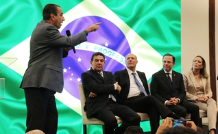 O pastor direcionou seu discurso na Expo Cristã às autoridades de São Paulo. (Foto: Guiame/Marcos Paulo Corrêa)
