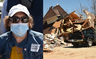 Mary Rose DeArman teve a casa completamente destruída em Eagle Point, no condado de Shelby, nos EUA. (Foto: Joe Songer/AL.com)