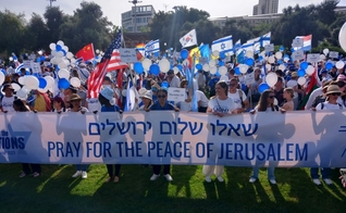 Marcha das Nações pede oração pela paz em Jerusalém. (Foto: Israel365 News)