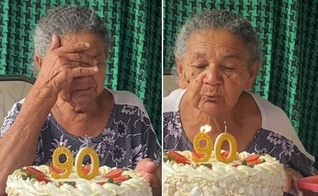 Idosa cristã completa 90 anos e faz um pedido especial. (Captura de tela: Vídeo Instagram/emanuellelechenakoski)