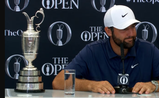 Scottie Scheffler em coletiva de imprensa após vencer o British Open. (Captura de tela/PGA Tour)