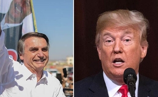 Bolsonaro (esquerda) foi eleito presidente do Brasil no último domingo, 28, e Donald Trump parabenizou o brasileiro. (Foto: Daily Express)