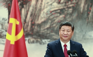 Presidente chinês, Xi Jinping, na inauguração de um comitê do Partido Comunista em Pequim, na China. (Foto: Lintao Zhang/Getty Images)