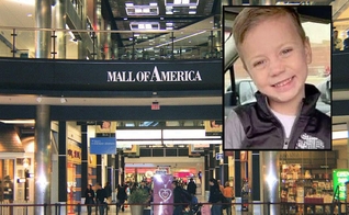 Landen Hoffmann foi lançado do terceiro andar do shopping America Mall, em Minnesota, nos EUA. (Foto: TV2)