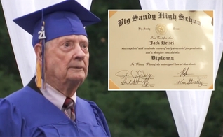 Pastor Jack Hetzel em sua formatura no Texas, EUA. (Foto: KETK/Montagem Guiame)