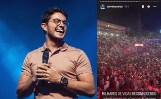 O evangelista pregou a mais de 50 mil pessoas em Barretos. (Foto: Instagram/Deive Leonardo)