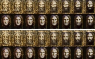 Imagem divulgada pela polícia da Itália mostra a "reconstrução" do rosto de Jesus Cristo quando criança, feita a partir do Santo Sudário