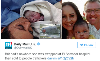Richard Cushworth e Mercedes Casanellas, com seu bebê (Imagens: Daily Mail / UK)