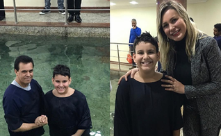 Arthur foi batizado no mesmo templo em que a mãe. (Foto: Reprodução/Instagram)