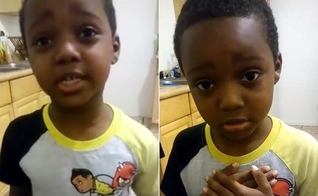 Em vídeo, o pequeno Jeffrey implorou para as pessoas não serem violentas. (Foto: Reprodução/Facebook)