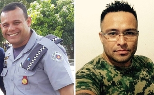 O sargento da Polícia Militar, Toni de Ramos Costa e o segurança Adriano Shimabukuro. (Foto: Arquivo pessoal)