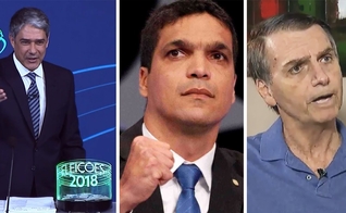 Em paralelo ao debate entre presidenciáveis na Globo, a rede Record exibiu uma entrevista gravada com Jair Bolsonaro, na casa do candidato; Cabo Daciolo não chegou a ser convidado pela organização do debate. (Foto: Reprodução/Guiame)