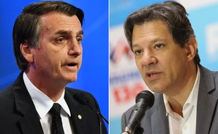 Os candidatos à Presidência da República Jair Bolsonaro e Fernando Haddad. (Foto: Nelson Almeida/AFP - Ulisses Dumas/Divulgação)