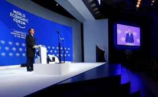 Jair Bolsonaro em seu primeiro discurso no Fórum Econômico Mundial, em Davos, na Suíça. (Foto: Arnd Wiegmann/Reuters)