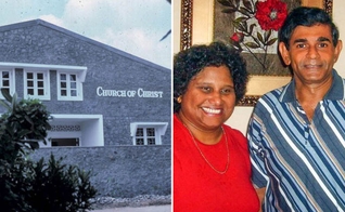 Pr. Harold Thomas e sua esposa, Lilani, líderes da Igreja de Cristo, no Sri Lanka. (Foto: Arquivo pessoal e Betty Choate)